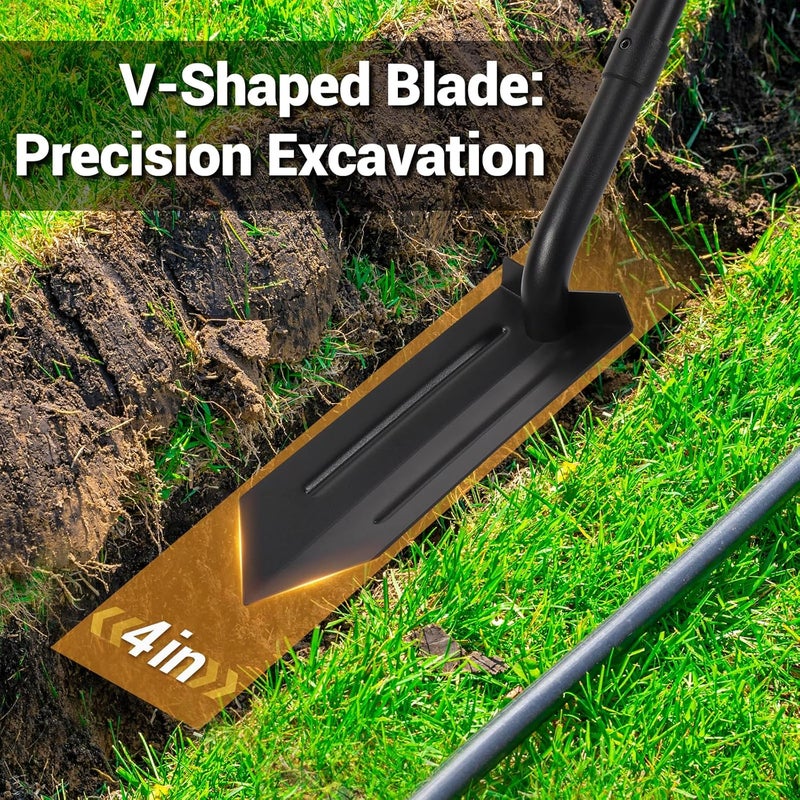 AugFir Trench Shovel, 4-Inch Trenching Shovel, Trenching V-Spade for Digging - 56 Inches Trench Digger Tool - Image 3